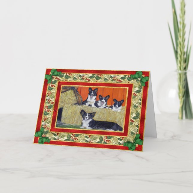 Cardigan Welsh Corgi Dog Blank Christmas Card (Front)