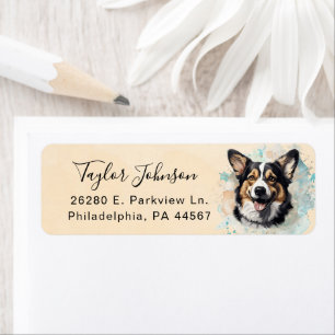 Cardigan Welsh Corgi Dog Return Address Label