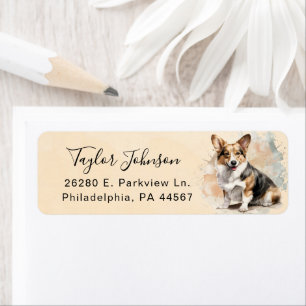 Cardigan Welsh Corgi Dog Return Address Label