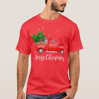 Cardigan Welsh Corgi Dog Riding Red Truck Christma T-Shirt
