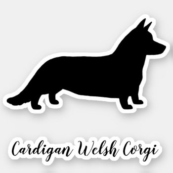 Cardigan Welsh Corgi Dog Silhouette Vinyl Sticker by jennsdoodleworld at Zazzle