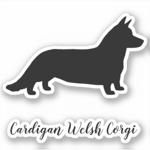 Cardigan Welsh Corgi Dog Silhouette Vinyl Sticker