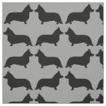 Cardigan Welsh Corgi Dog Silhouettes Pattern Fabric