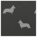 Cardigan Welsh Corgi Dog Silhouettes Pattern Fabric