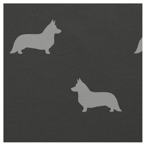 Cardigan Welsh Corgi Dog Silhouettes Pattern Fabric
