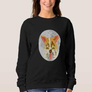 Cardigan Welsh Corgi Dogs Moon Silhouette Doggie Sweatshirt