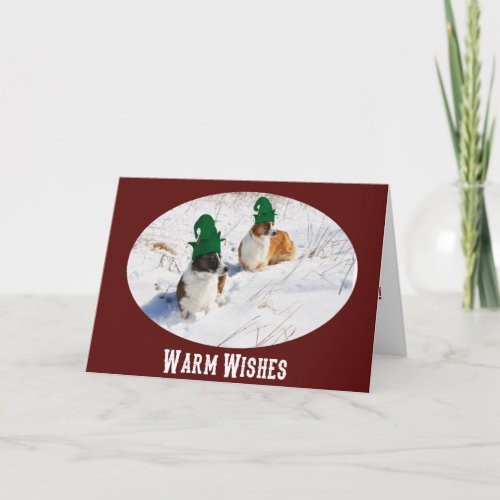 Cardigan Welsh Corgi Elves Christmas Card
