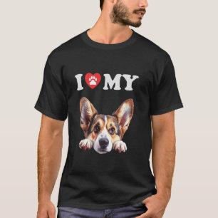 Cardigan Welsh Corgi I Heart My Dog Funny Dog Love T-Shirt