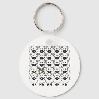 Cardigan Welsh Corgi in the Sheep Keychain