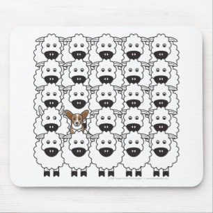Cardigan Welsh Corgi in the Sheep Mouse Pad