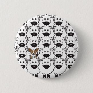 Cardigan Welsh Corgi in the Sheep Pinback Button