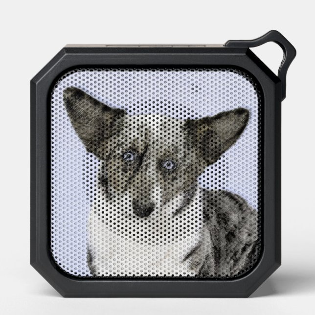 Cardigan Welsh Corgi Painting - Original Dog Art Bluetooth Speaker (Front)