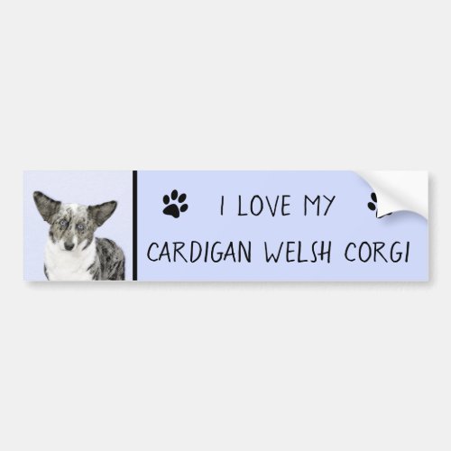 Cardigan Welsh Corgi Painting _ Original Dog Art Bumper Sticker