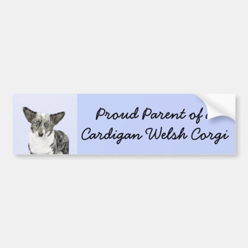 Cardigan Welsh Corgi Painting _ Original Dog Art Bumper Sticker