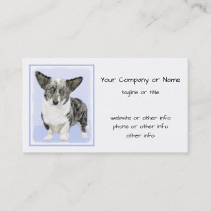 Cardigan Welsh Corgi Painting - Original Dog Art Business Card