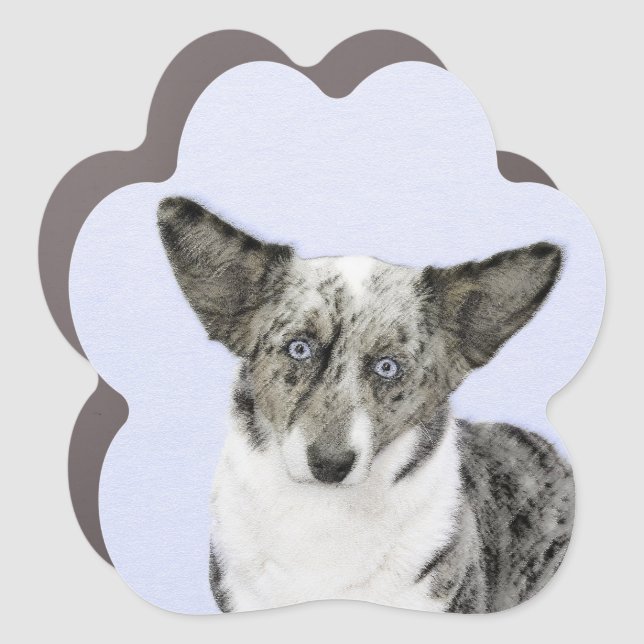 Cardigan Welsh Corgi Painting - Original Dog Art Car Magnet (Front)
