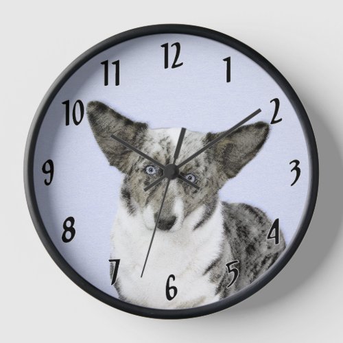 Cardigan Welsh Corgi Painting _ Original Dog Art Clock