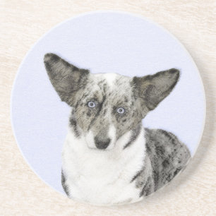 Cardigan Welsh Corgi Painting - Original Dog Art Coaster