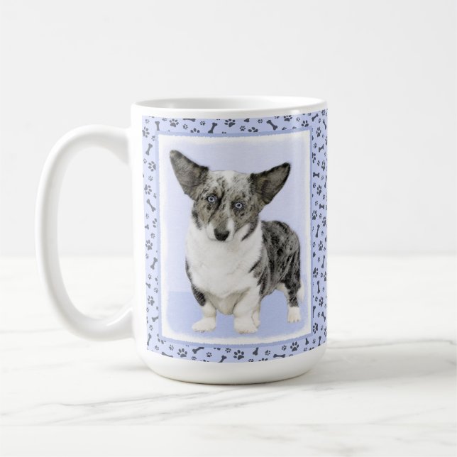 Cardigan Welsh Corgi Painting - Original Dog Art Coffee Mug (Left)