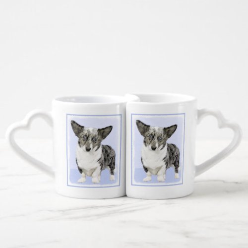 Cardigan Welsh Corgi Painting _ Original Dog Art Coffee Mug Set