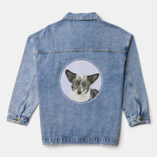 Cardigan Welsh Corgi Painting - Original Dog Art Denim Jacket