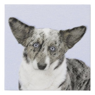 Cardigan Welsh Corgi Painting - Original Dog Art Faux Canvas Print