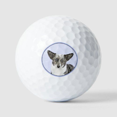 Cardigan Welsh Corgi Painting _ Original Dog Art Golf Balls