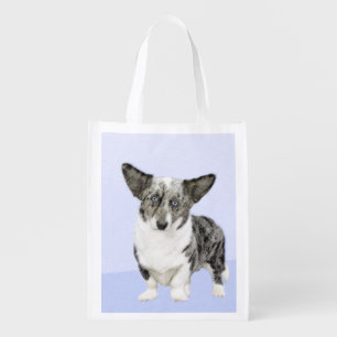 Cardigan Welsh Corgi Painting - Original Dog Art Grocery Bag
