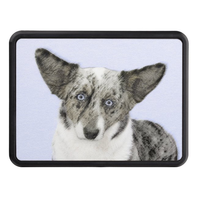 Cardigan Welsh Corgi Painting - Original Dog Art Hitch Cover (Front)