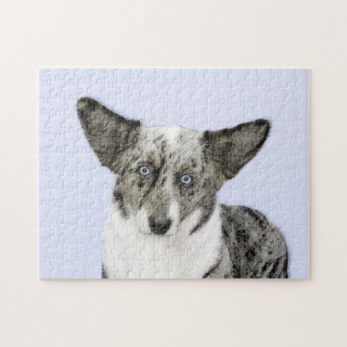 Cardigan Welsh Corgi Painting _ Original Dog Art Jigsaw Puzzle