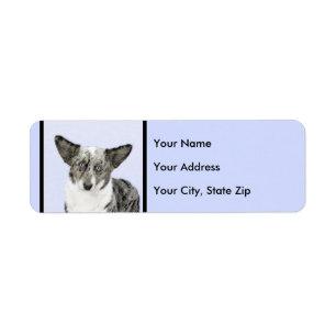 Cardigan Welsh Corgi Painting - Original Dog Art Label