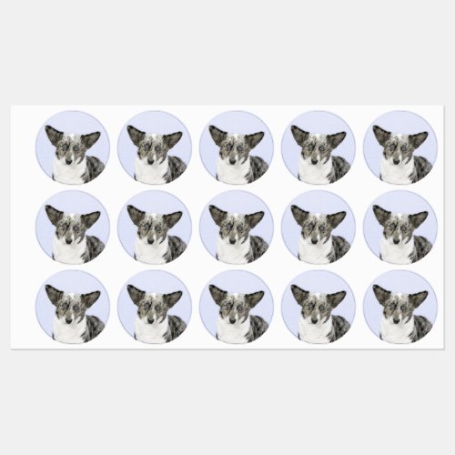 Cardigan Welsh Corgi Painting _ Original Dog Art Labels