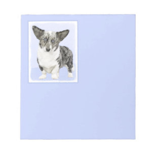 Cardigan Welsh Corgi Painting - Original Dog Art Notepad