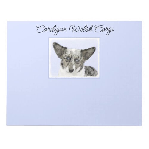 Cardigan Welsh Corgi Painting _ Original Dog Art Notepad