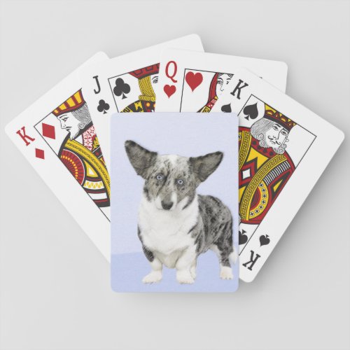 Cardigan Welsh Corgi Painting _ Original Dog Art Playing Cards