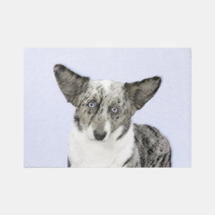 Cardigan Welsh Corgi Painting - Original Dog Art Rug