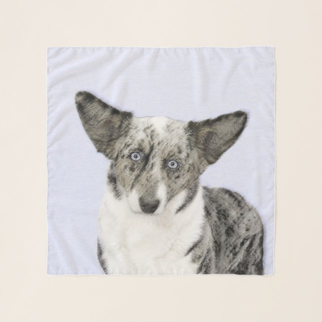 Cardigan Welsh Corgi Painting - Original Dog Art Scarf (Front (Horizontal))