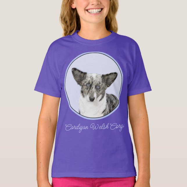 Cardigan Welsh Corgi Painting - Original Dog Art T T-Shirt (Front)