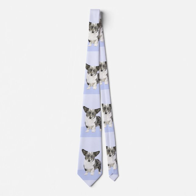 Cardigan Welsh Corgi Painting - Original Dog Art Tie (Front)