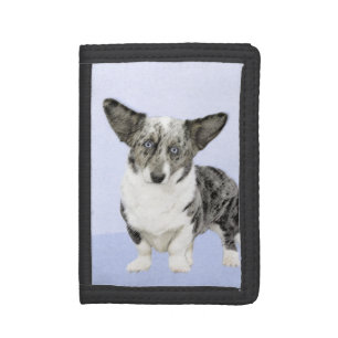 Cardigan Welsh Corgi Painting - Original Dog Art Tri-fold Wallet