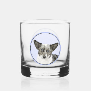 Cardigan Welsh Corgi Painting - Original Dog Art Whiskey Glass