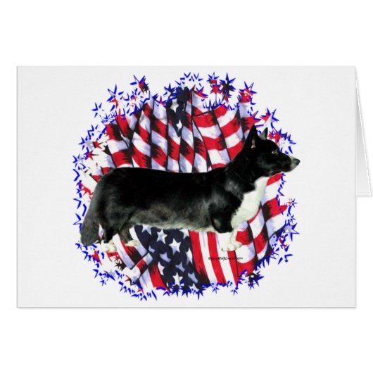 Cardigan Welsh Corgi Patriot Cards (Front Horizontal)