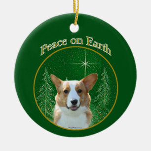 Cardigan Welsh Corgi Peace Ceramic Ornament