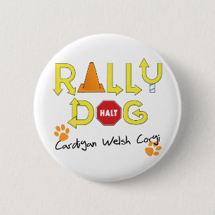 Cardigan Welsh Corgi Rally Dog Pinback Button