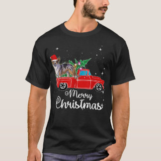 Cardigan Welsh Corgi Ride Red Truck Christmas Funn T-Shirt