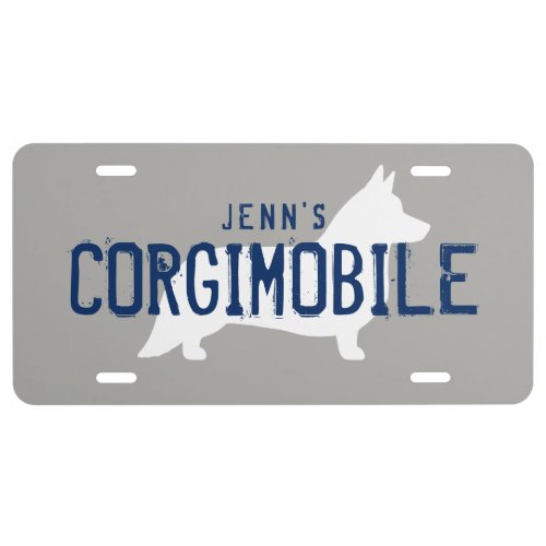 Cardigan Welsh Corgi Silhouette CORGIMOBILE License Plate