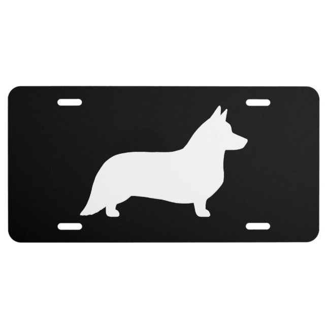 Cardigan Welsh Corgi Silhouette License Plate (Front)