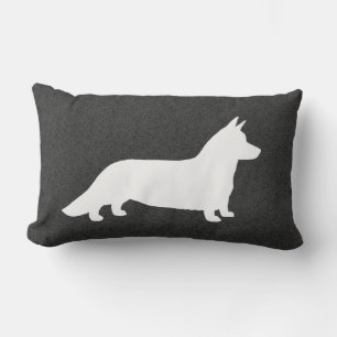 Cardigan Welsh Corgi Silhouette Lumbar Pillow