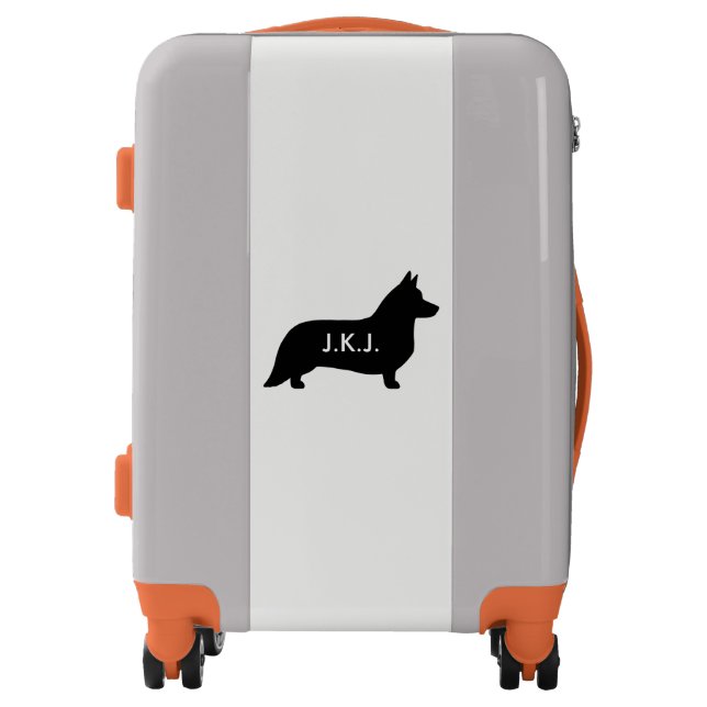 Cardigan Welsh Corgi Silhouette Personalized Luggage (Front)