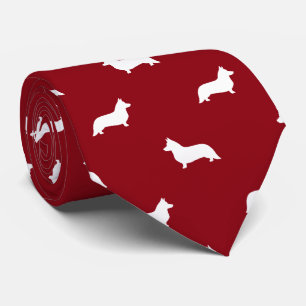 Cardigan Welsh Corgi Silhouettes Pattern Neck Tie